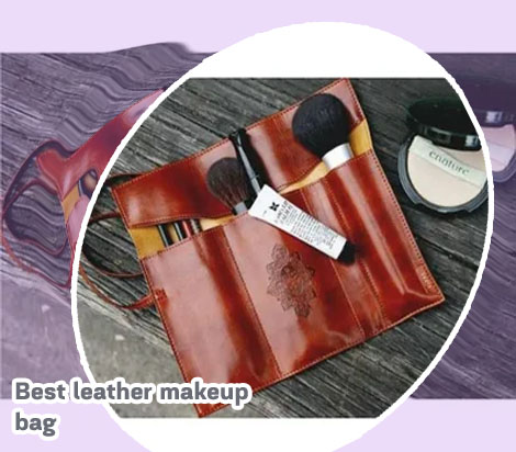 Soft leather makeup bag